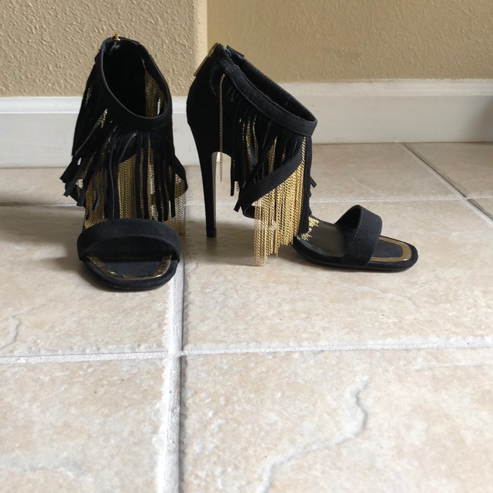 Express Fringe Heels